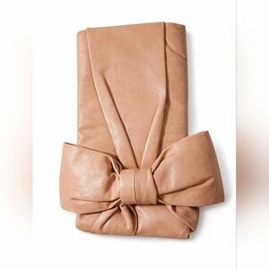 🎀Kate Spade New York Nude Bow Clutch | Soft Leather Evening Bag | Elegant Blush